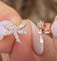 Heliophilia Silver Pendientes de Plata de Ley 925 con Oro Rosa y Circón